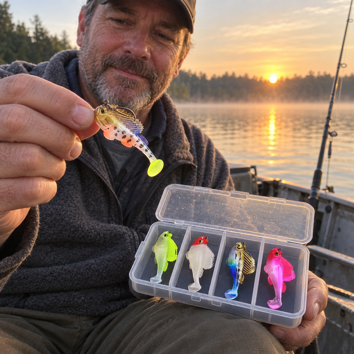 5-Piece T-Tail Soft Lure Set with Box