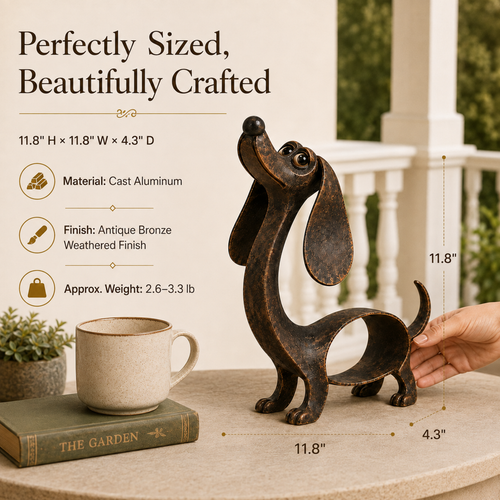 Antique Bronze Dachshund Sculpture