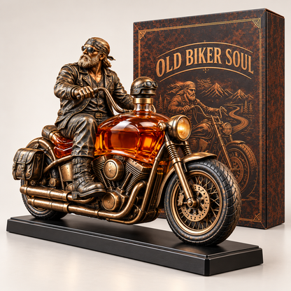 Old Biker Soul Motorcycle Whiskey Decanter
