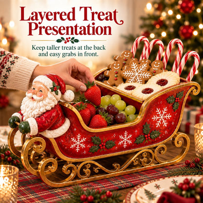 🎅🛷 Santa’s Holiday Treat Sleigh – Festive Serving Tray for Christmas Tables & Parties