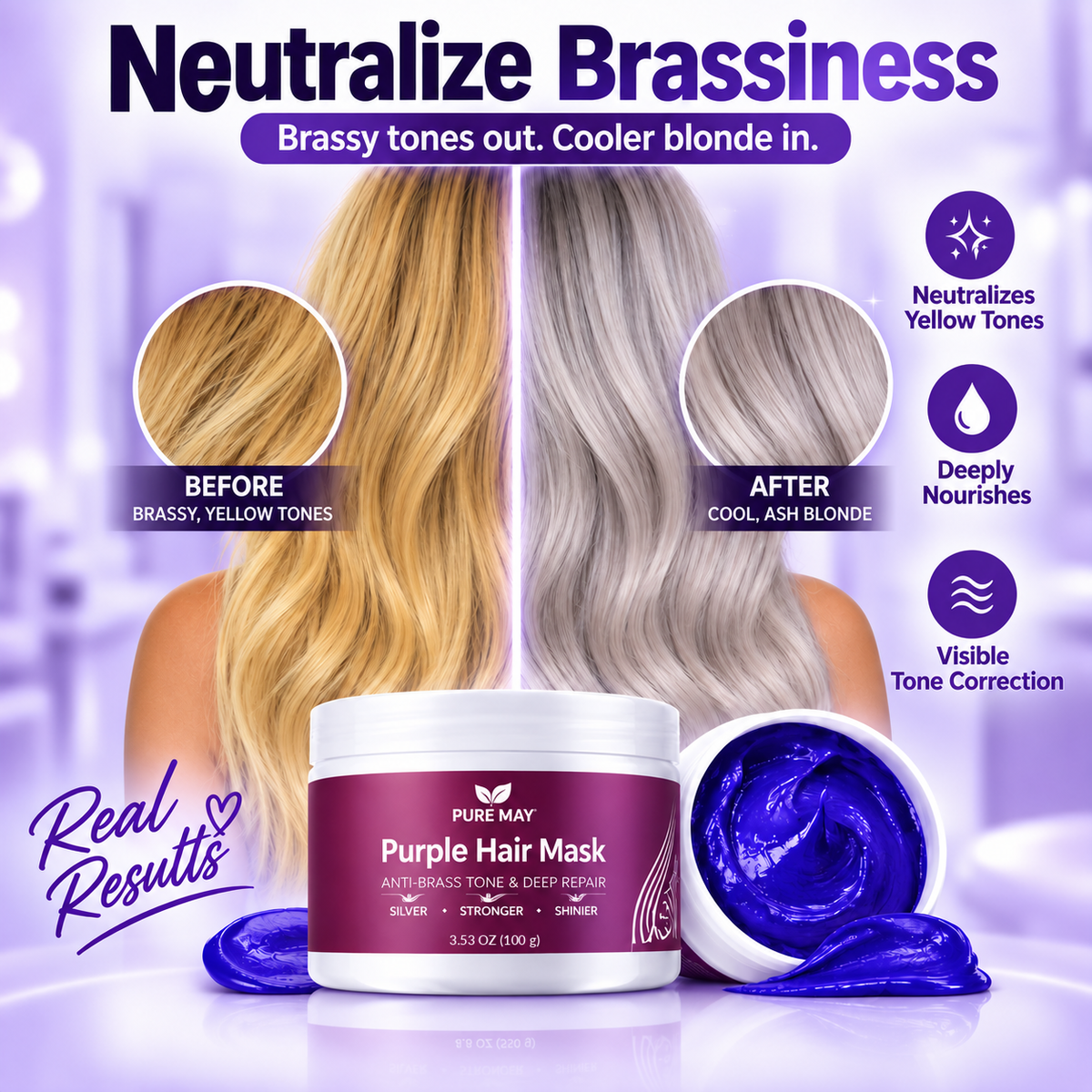 💜Anti-Yellowing Purple Hair Mask 💜 Say goodbye to Red Highlights!