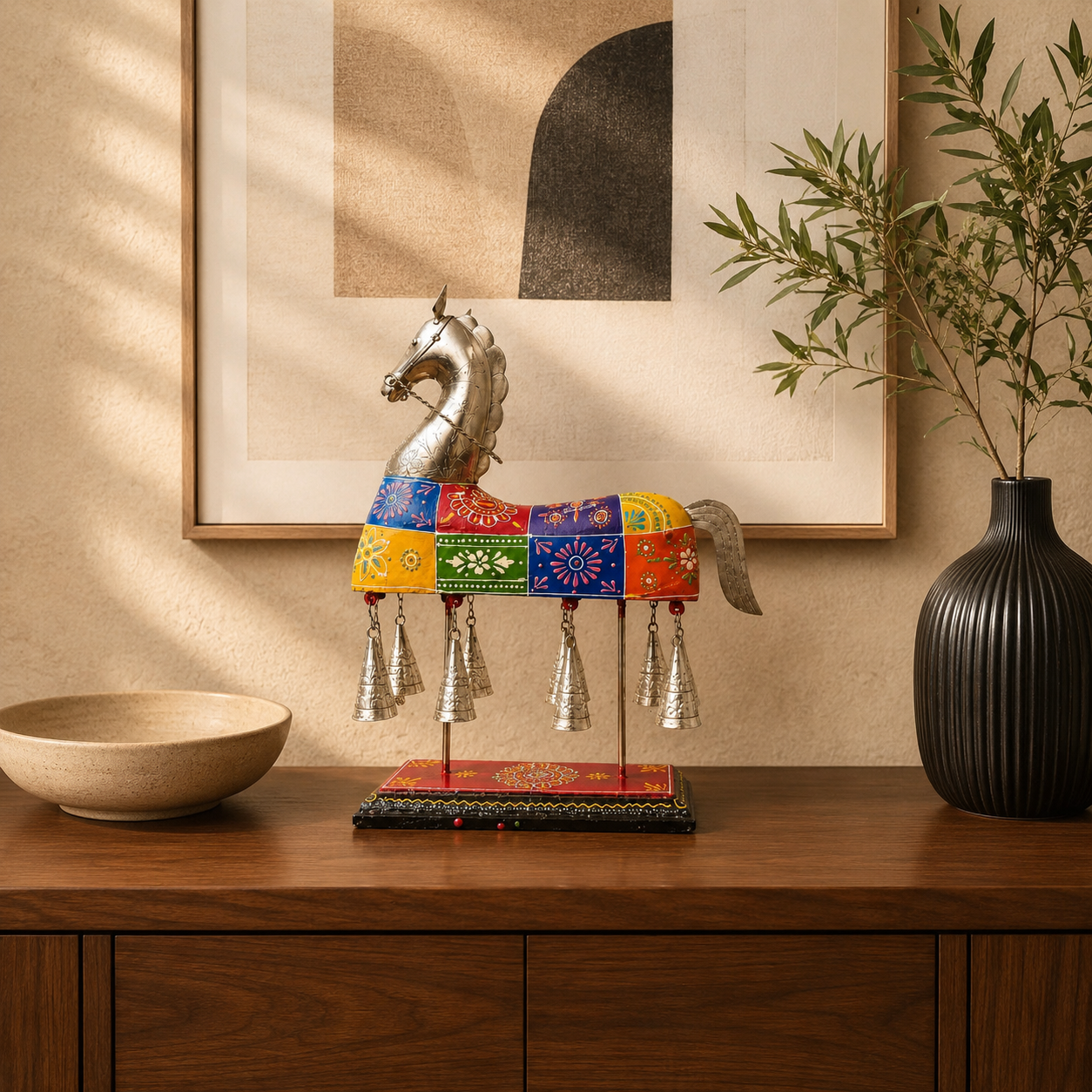 🐎Hand-Painted Horse Wind Chime Sculpture