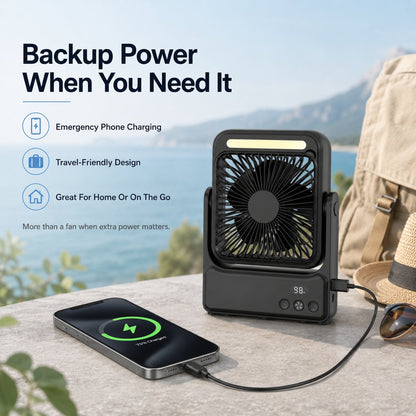 ⚡50% OFF TODAY🧲Rechargeable Magnetic Portable Fan With Light 🧊& Remote Control