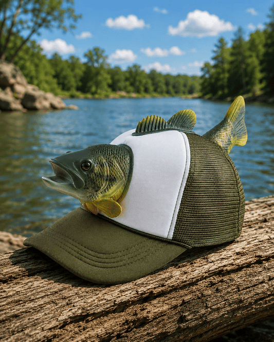Funny 3D Bass Fish Trucker Hat – Unique Gift for Dads & Fishing Lovers