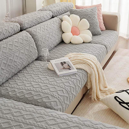 Luxury Plush Stretch Sofa Cover — Warm Comfort & Elegant Home Style
