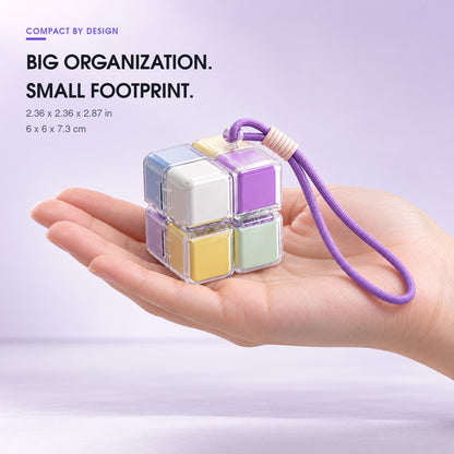 8-Compartment Rotating Cube Pill Organizer