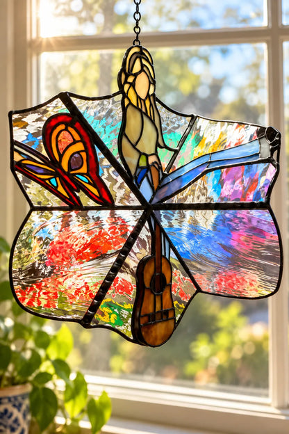 🔥LAST DAY 49% OFF -The Dolly 💃🎸 Handmade Stained Glass Spinner