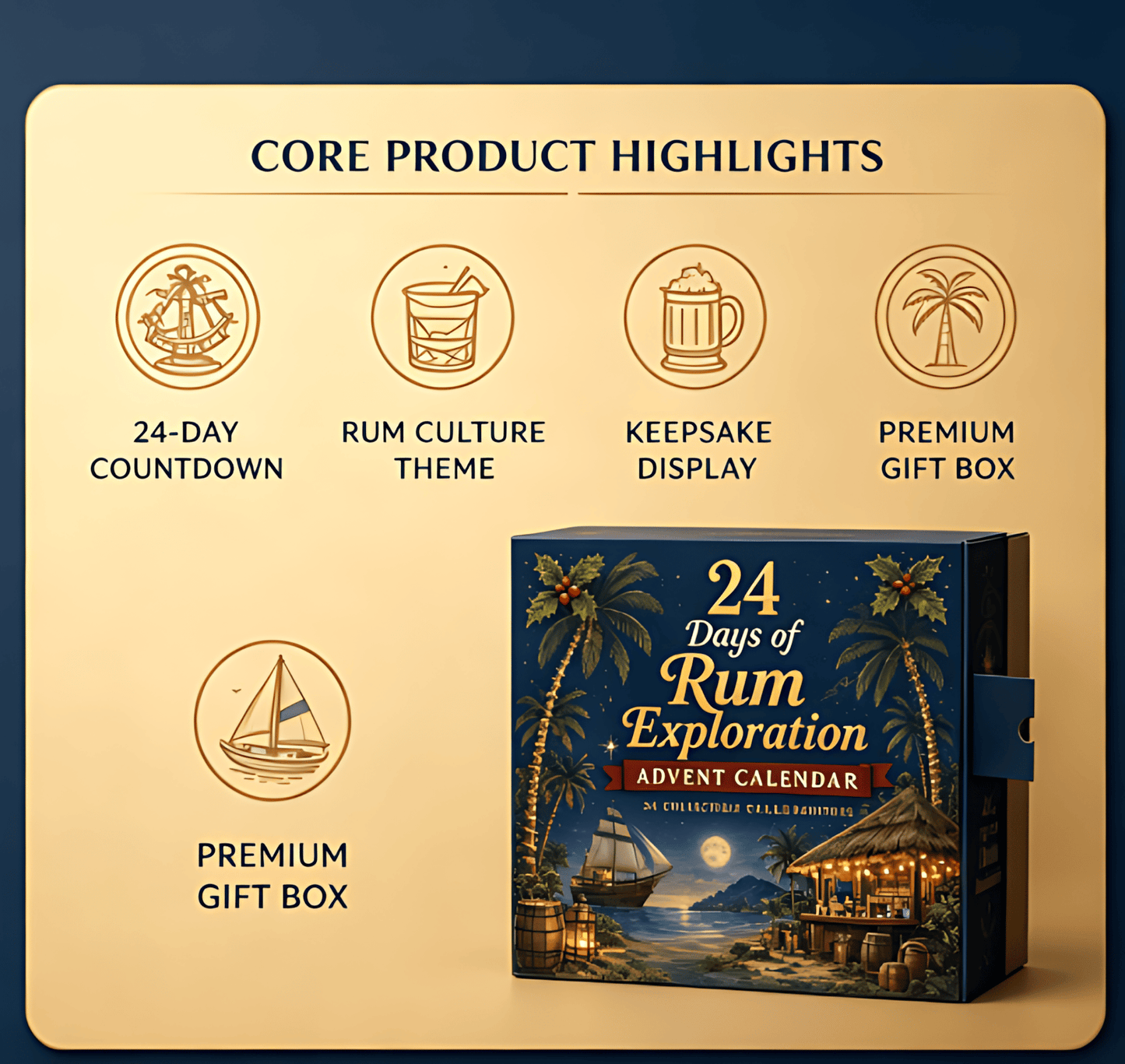 CHRISTMAS KICKOFF 49% OFF - 2026 Days of Rum Exploration Blind Box - 24-Day Festive Countdown, Rum-Themed Collectible Figures Blind Box - Gift For Rum Lovers