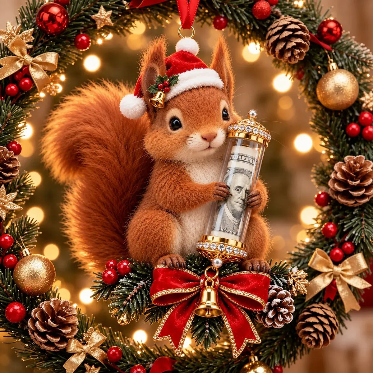 ⏳ Last Day 50% OFF – 🎄3D Christmas Money Plush Ornament | 13 Cute Animal Designs with Reusable Cash & Coin Holder 🎁