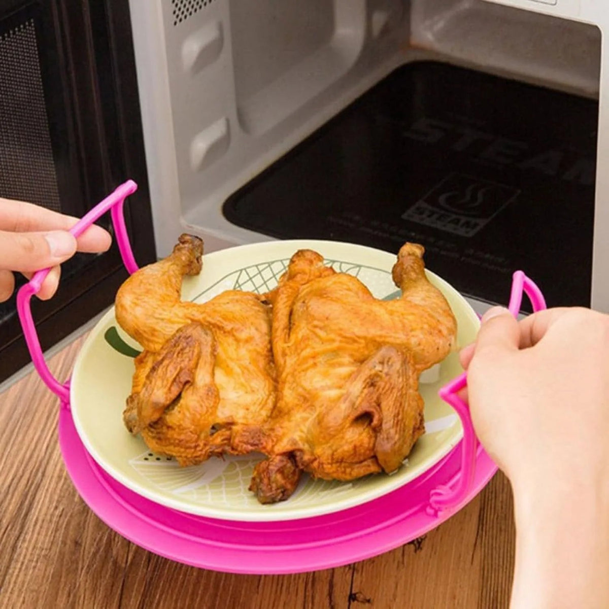 🍽️⚡ Double-Layer Microwave Meal Rack – Heat Two Plates at Once