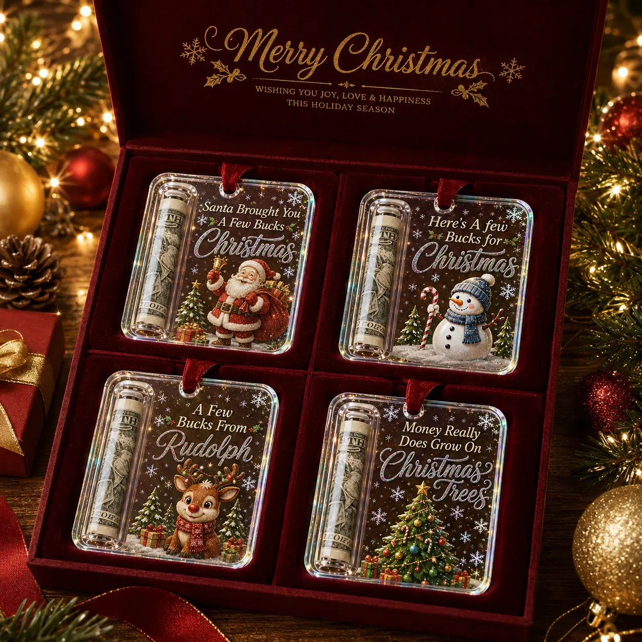 🎄💵 Christmas Cash Gift Ornament – Festive Money Holder Keepsake for the Tree