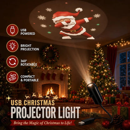 🔥Last Day 60% OFF 🐙 Plug-&-Play HD Christmas Projector – 6 or 10 Festive Scenes