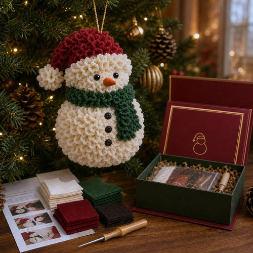 🎄🧵 Cozy Christmas Fabric Poke Ornament Kit – Create Your Own 3D Holiday Keepsake