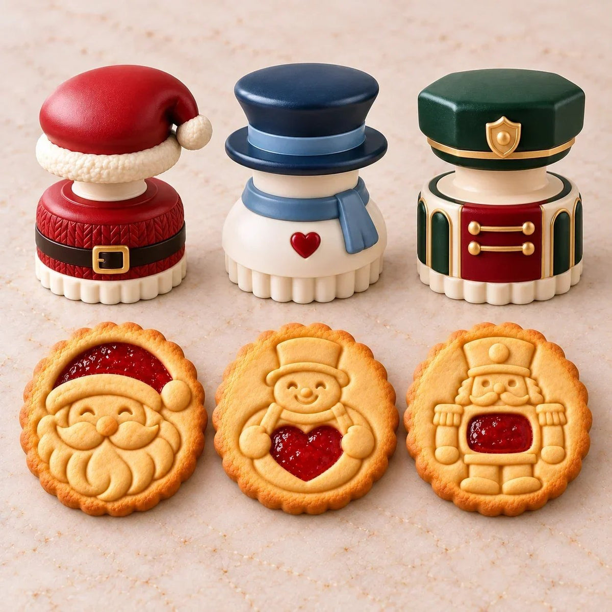 🍪 Christmas Cookie Press with Jam-Fill Center — Make Holiday Baking More Creative and Fun