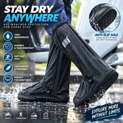 🌧️ Waterproof Rain Boot Covers – Reusable & Foldable Shoe Protection