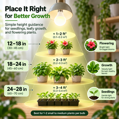 Natural White Full-Spectrum Grow Light Bulbs – E26 Indoor Plant Light, 2-Pack