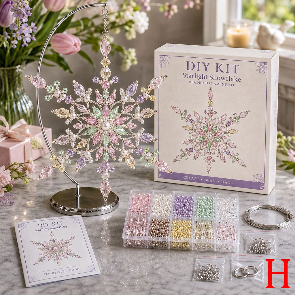 Beaded Snowflake Ornament DIY Kit
