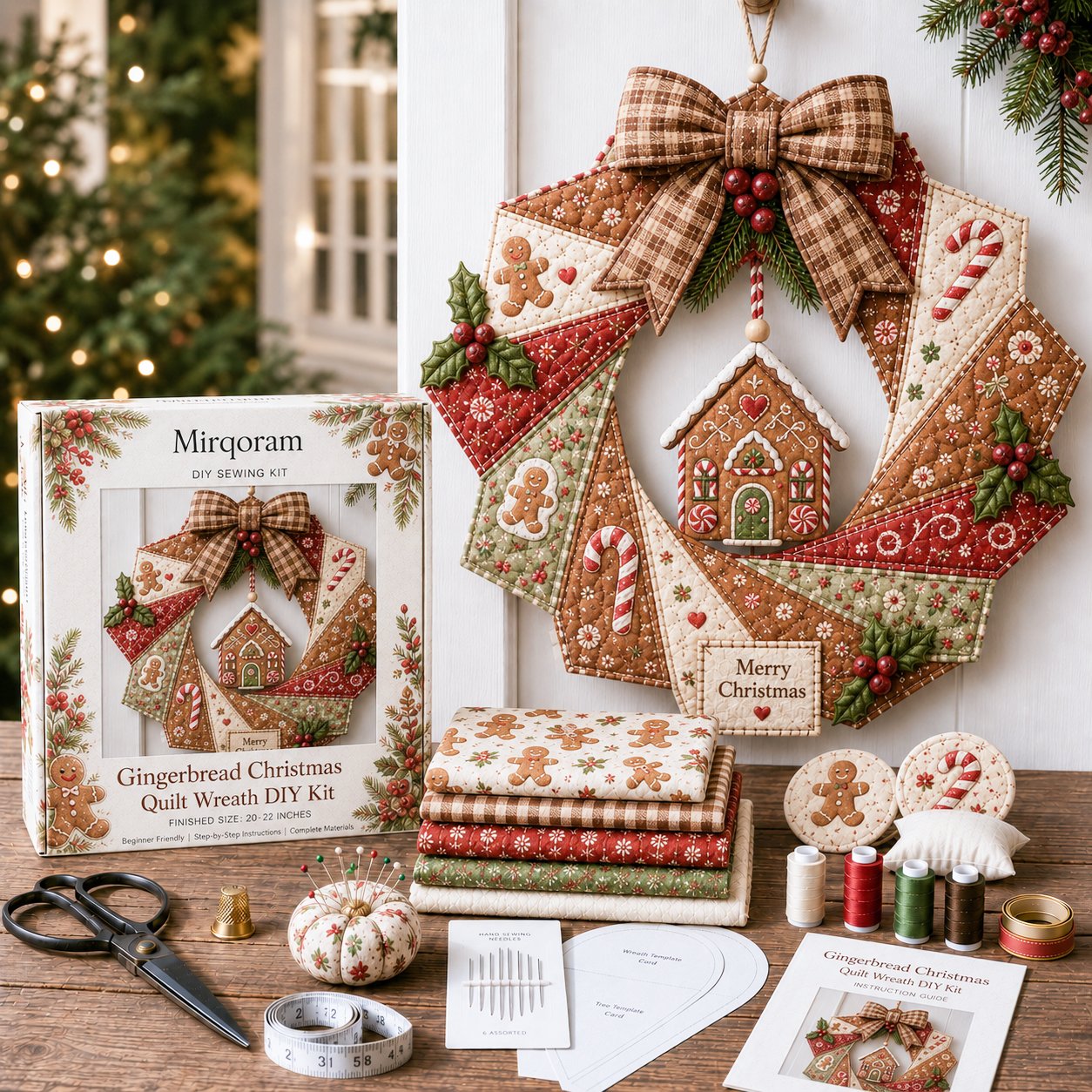 🎄 Christmas Fabric Wreath DIY Kit