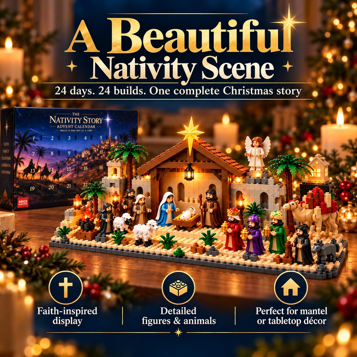 24-Day Christmas Nativity Advent Calendar