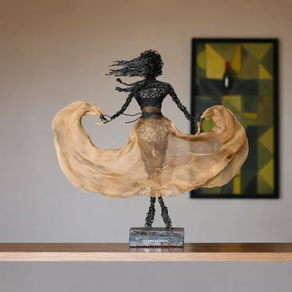 ✨Wire Female Ballet Sculpture | Unique Handcrafted Art Ornament, Elegant Decor for Living Room & Art Lovers