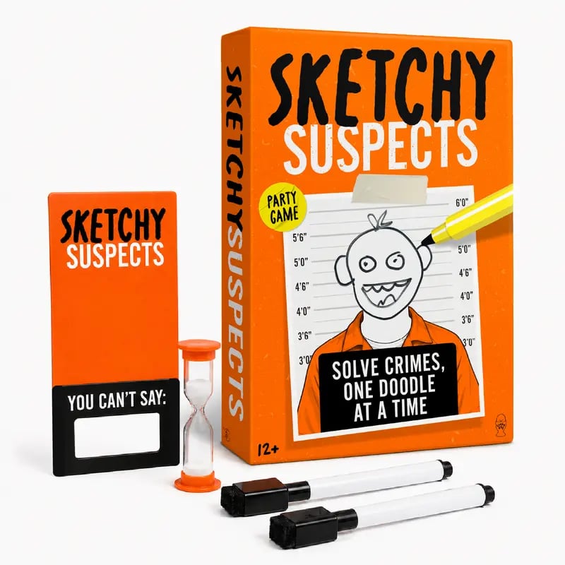 🔥 LAST DAY 49% OFF – 🚨 Sketchy SuspectsTM Police Sketch Party Game | Hilarious Drawing & Guessing Game for Ages 12+, 2+ Players, Family Nights & Parties ✏️😂