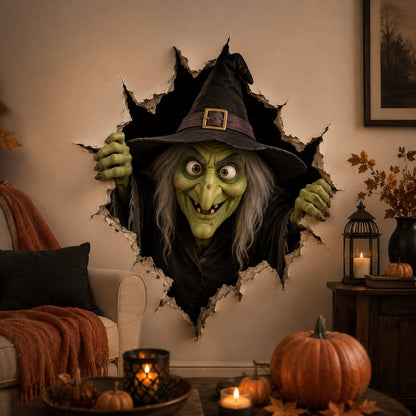 Halloween Witch Break-In 3D Wall Decal