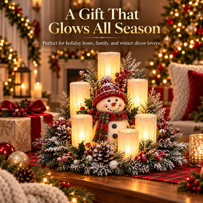 🎁 Christmas Lighted Centerpiece with Flameless Candle Glow