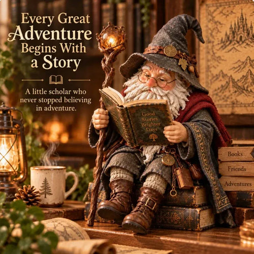 🧙‍♂️✨ Enchanted Book Lover Figurine – Whimsical Fantasy Reader Decor for Shelves, Desks & Cozy Reading Corners