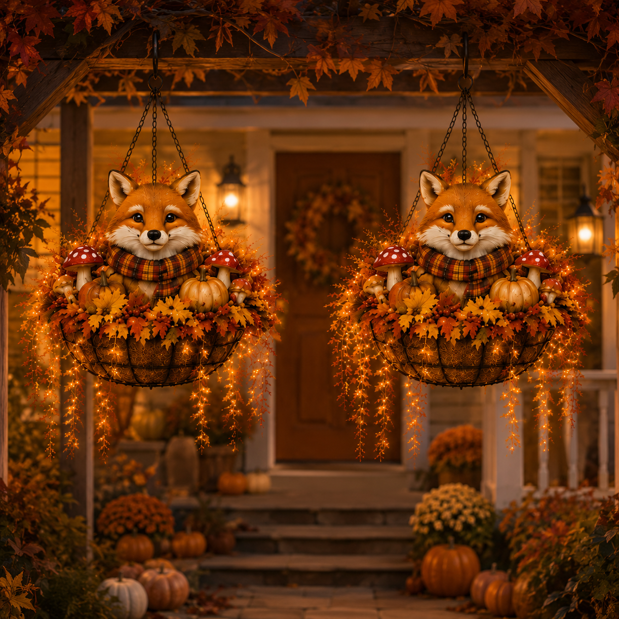 ❤️🍂Fall Animal Hanging Basket Collection：Cardinal / Deer / Fox / Squirrel