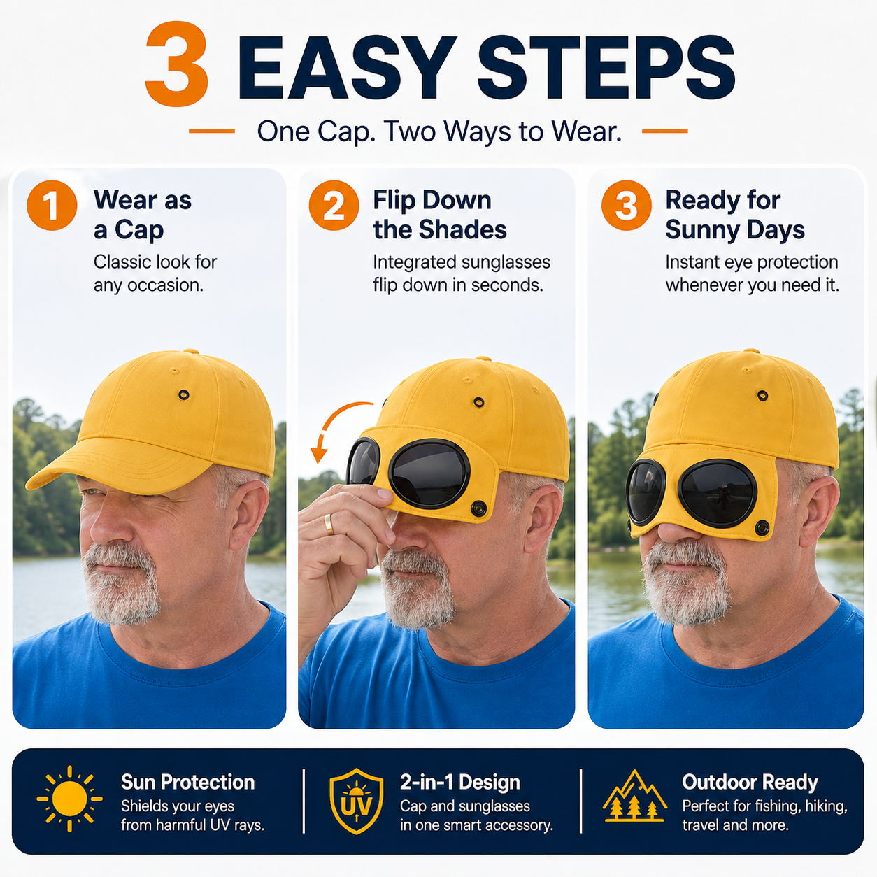 🧢🕶 Glasses-Friendly Baseball Cap - 100% Cotton