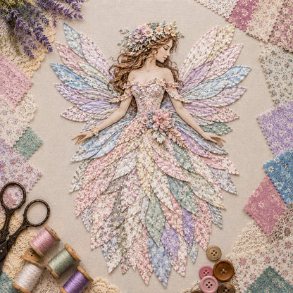 🧚‍♀️🌸 Premium Fairy Patchwork DIY Kit | Handmade Fantasy Wall Decor ✨