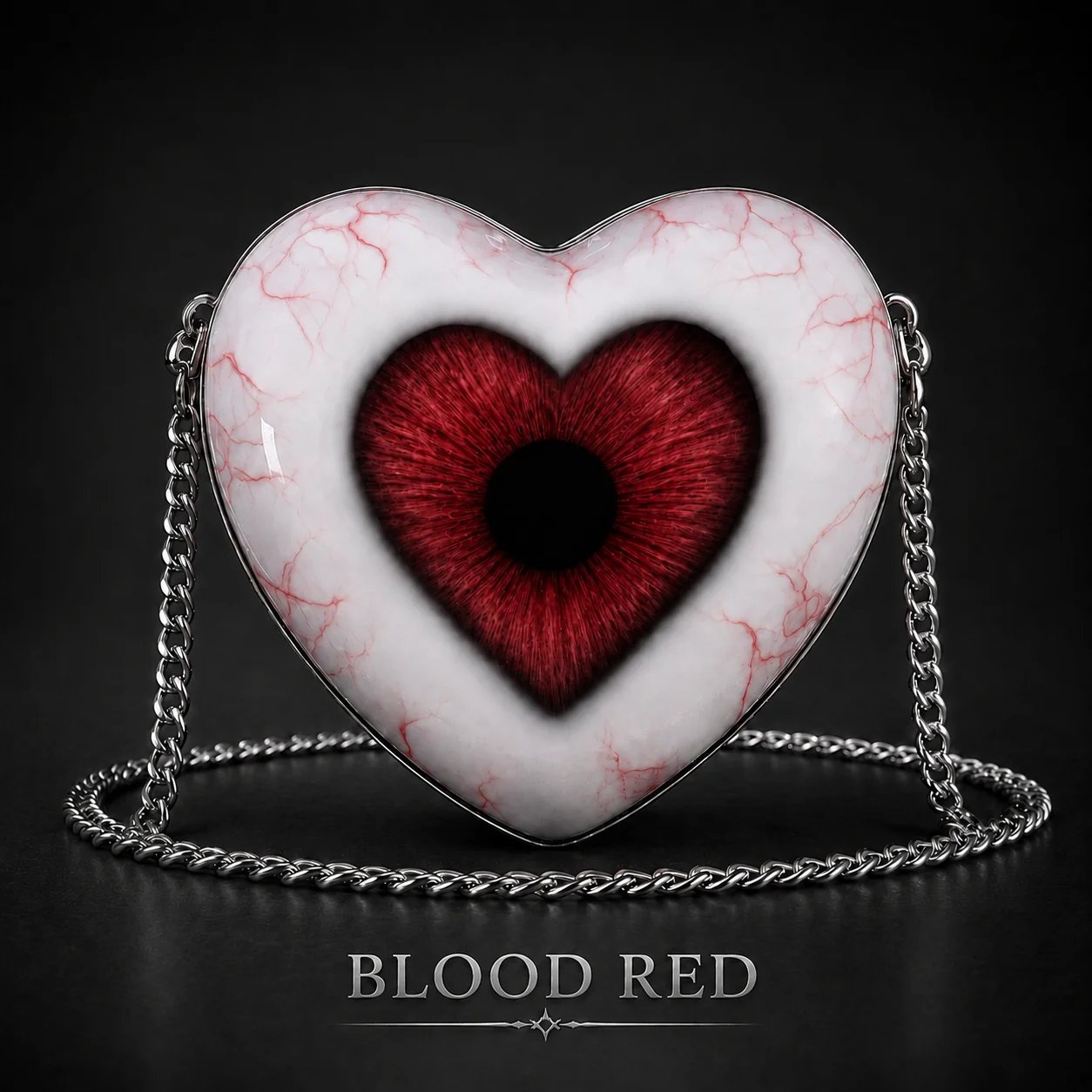 Gothic Heart Eye Crossbody Bag – Chain Statement Purse