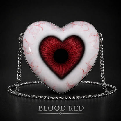 Gothic Heart Eye Crossbody Bag – Chain Statement Purse