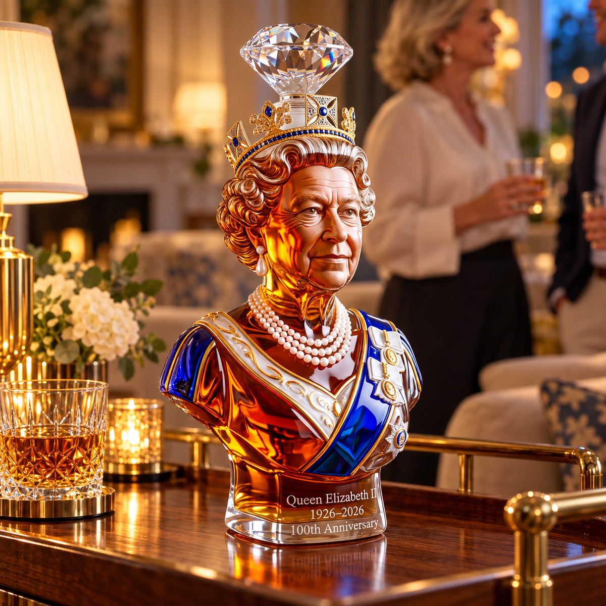 👑QUEEN ELIZABETH II 100TH ANNIVERSARY WHISKEY BOTTLE