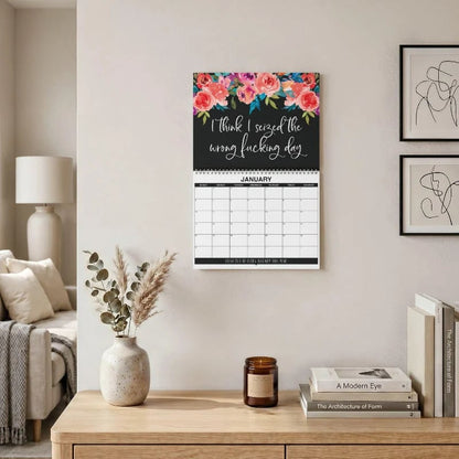 🌸😂 2027 Zero-F*cks Floral Wall Calendar – 12 Months of Sarcasm, Chaos & Pretty Flowers