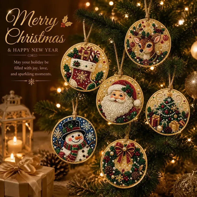 🔥LAST DAY 50% OFF - 🎄6-Piece Christmas DIY Diamond Painting Ornament Set