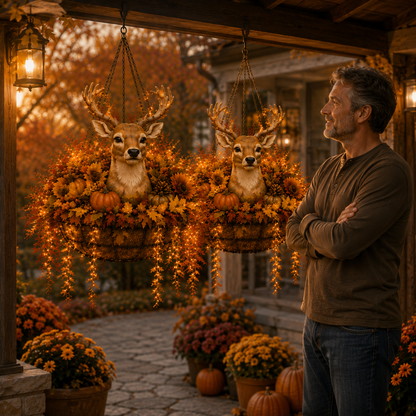 ❤️🍂Fall Animal Hanging Basket Collection：Cardinal / Deer / Fox / Squirrel