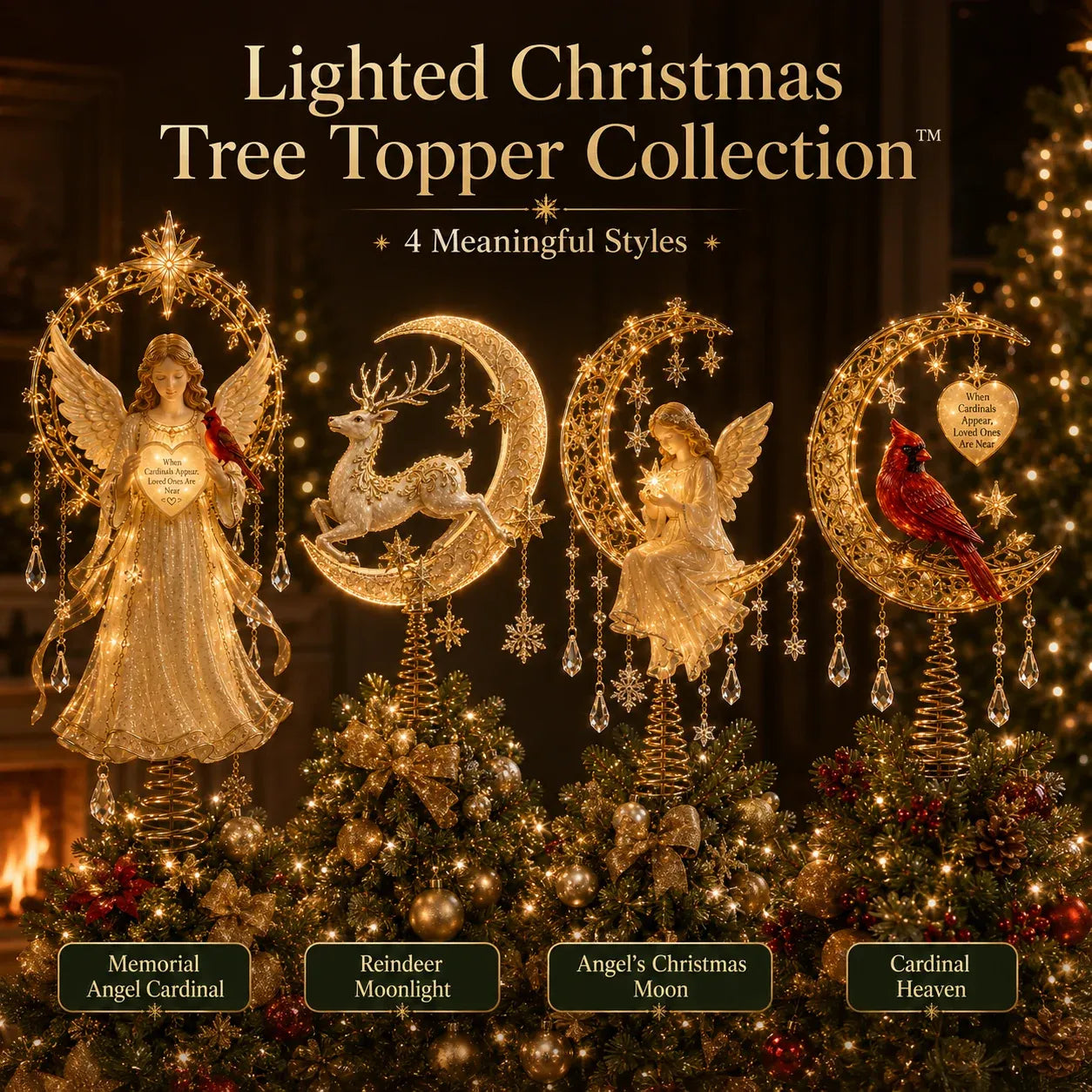 ⏳ Last Day 49% OFF – 🎄 Lighted Memorial Christmas Tree Topper Collection ✨