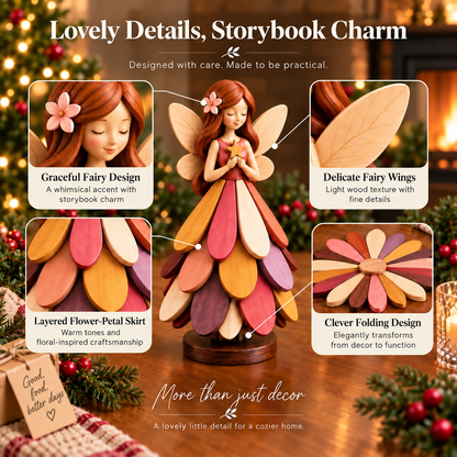 🧚 Fairy Bloom Trivet – Foldable Fairy Decor & Heat-Resistant Table Protector
