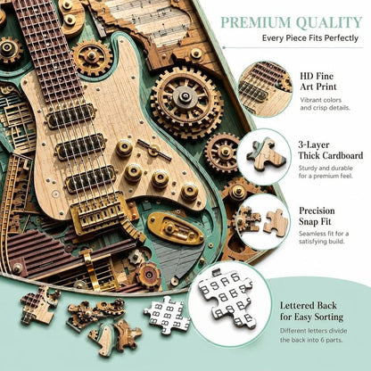 🔥LAST DAY 50% OFF 🧩Creative Steampunk Guitar 3D Puzzle