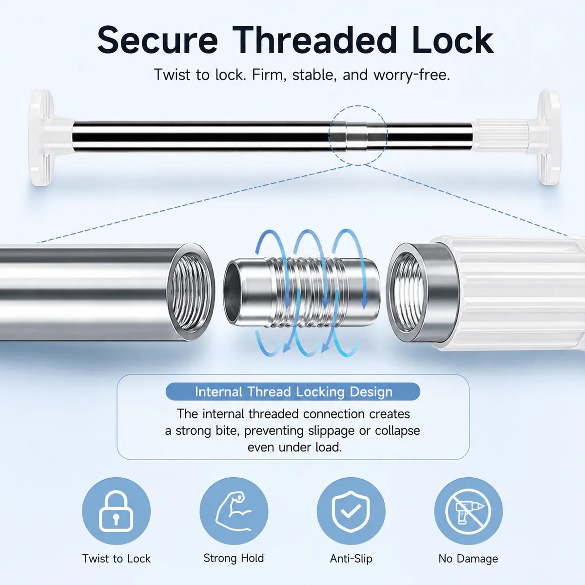 🔥LAST DAY 49% OFF🏠Drill-Free Adjustable Rod