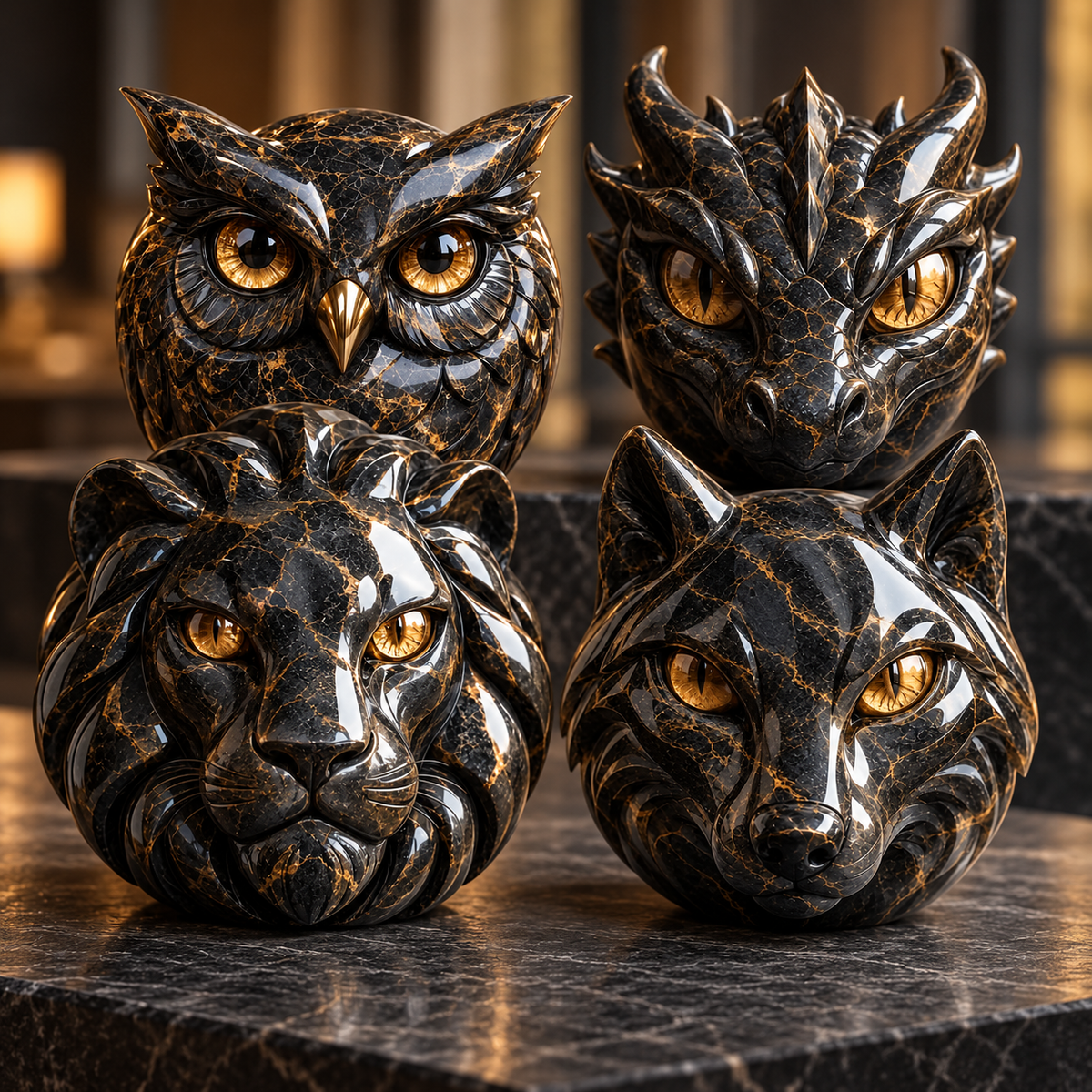🔥Luxury Guardian Animal Stone Sculpture- ✨Elegant Home Décor & Gift-Ready Art Piece