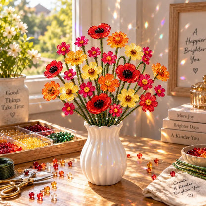 DIY Beaded Wildflower Bouquet Kit – Handmade Crystal Flower Craft Set