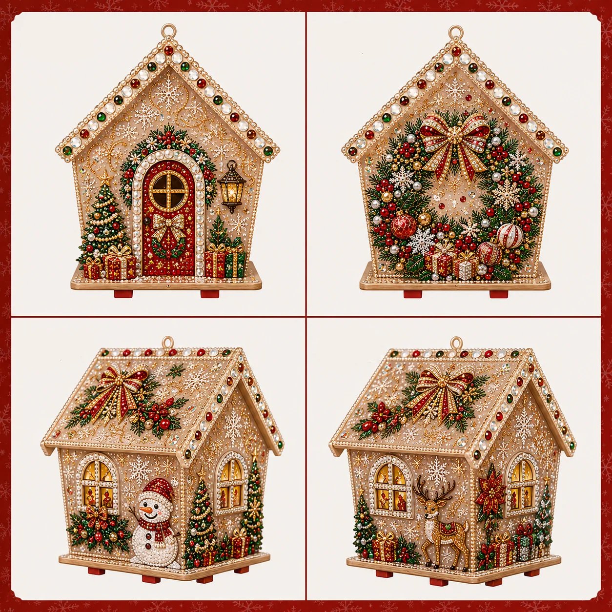 🎄 DIY 3D Jeweled Wooden Christmas Cottage Kit ✈️ Buy 2+ Get Free Shipping