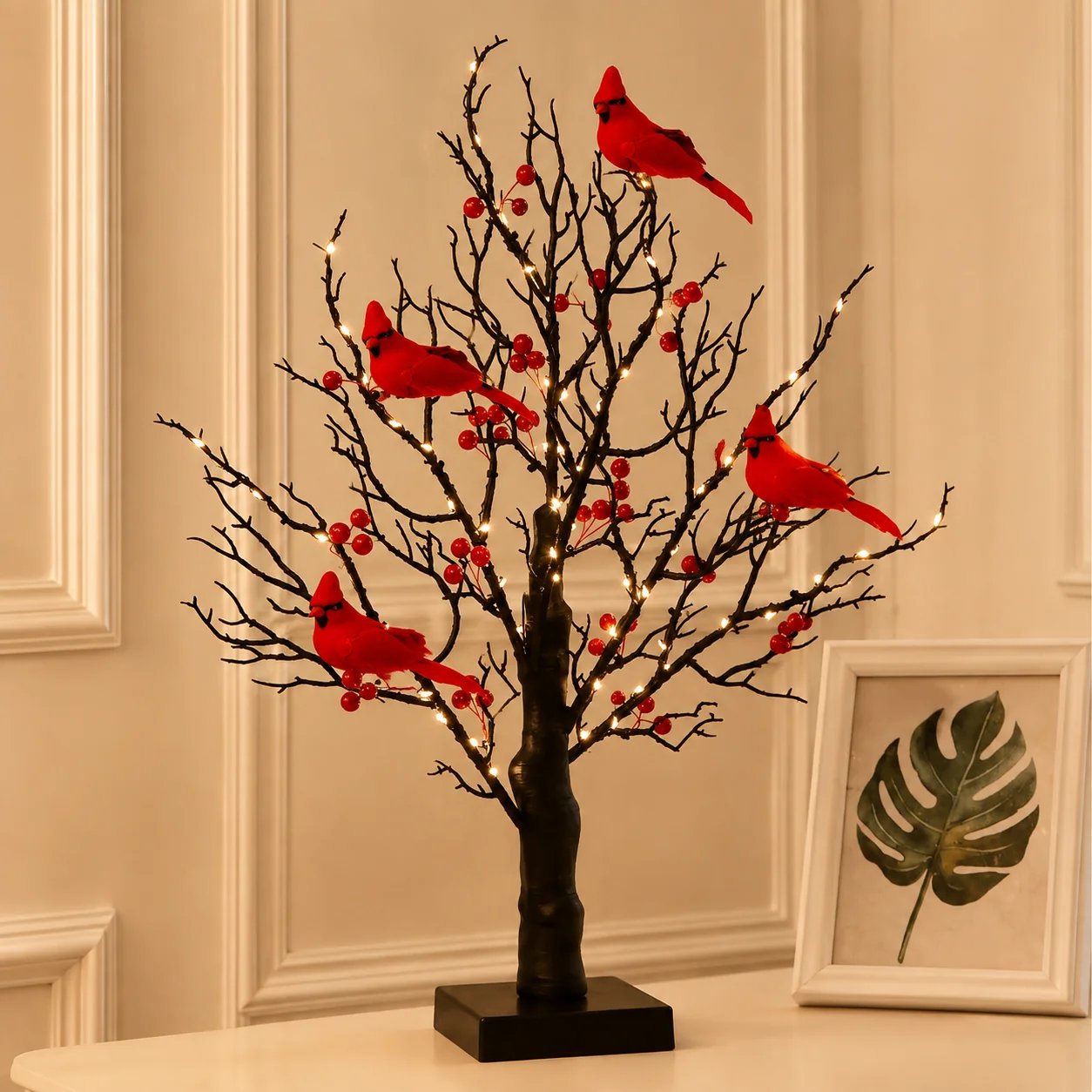 🎉✨ 2026 Vintage Glowing Cardinal Tree