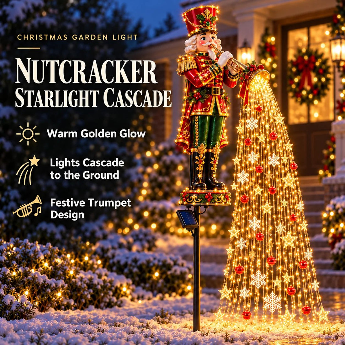 Snowman Starlight Cascade Christmas garden decoration