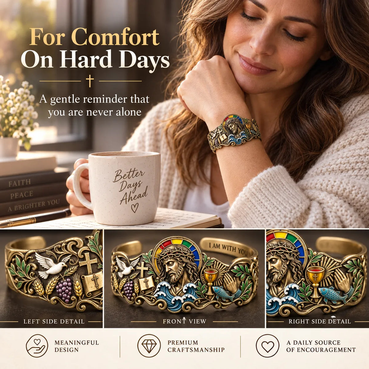 ✝️🙏 Walk by Faith Scripture Cuff – Vintage-Inspired Christian Bracelet with a Meaningful Message
