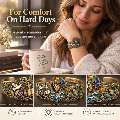 ✝️🙏 Walk by Faith Scripture Cuff – Vintage-Inspired Christian Bracelet with a Meaningful Message