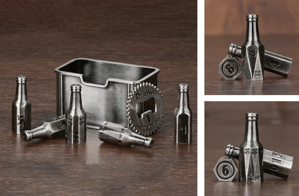 🍺 Metal Beer Bottle Dice Set – The Ultimate RPG Dice Collection 🎲