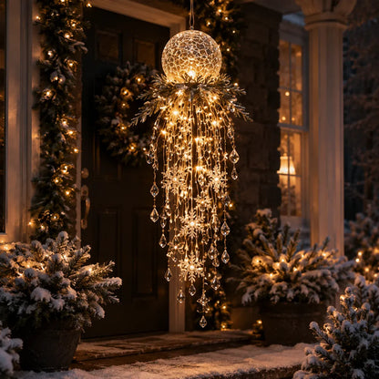 ✨❄️Crystal Cascade Christmas Light™ – Hanging Snowflake & Crystal LED Porch Décor